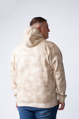 Men's Long Sleeve With Unique Washed Pattern Front Kangaroo Pocket Comfy Daily Wear Hooded Big Size Sweatshirt
