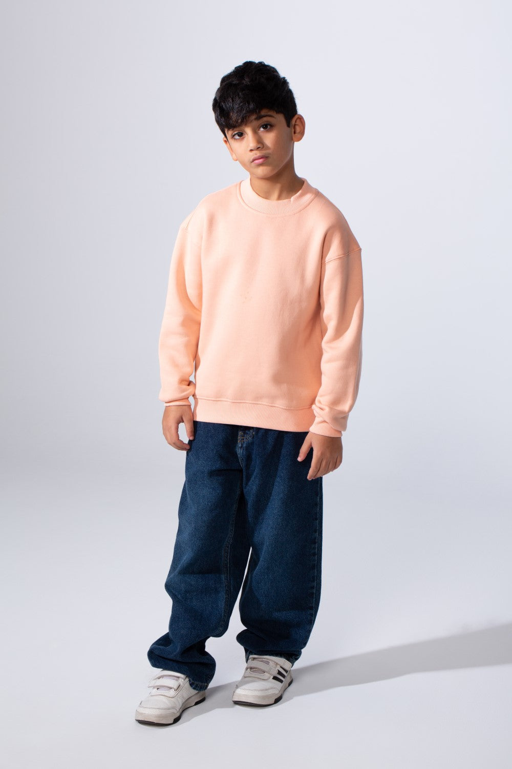 Boy's High Neck Slim Fit Basic Long Sleeve Daily Wear Sweatshirt
