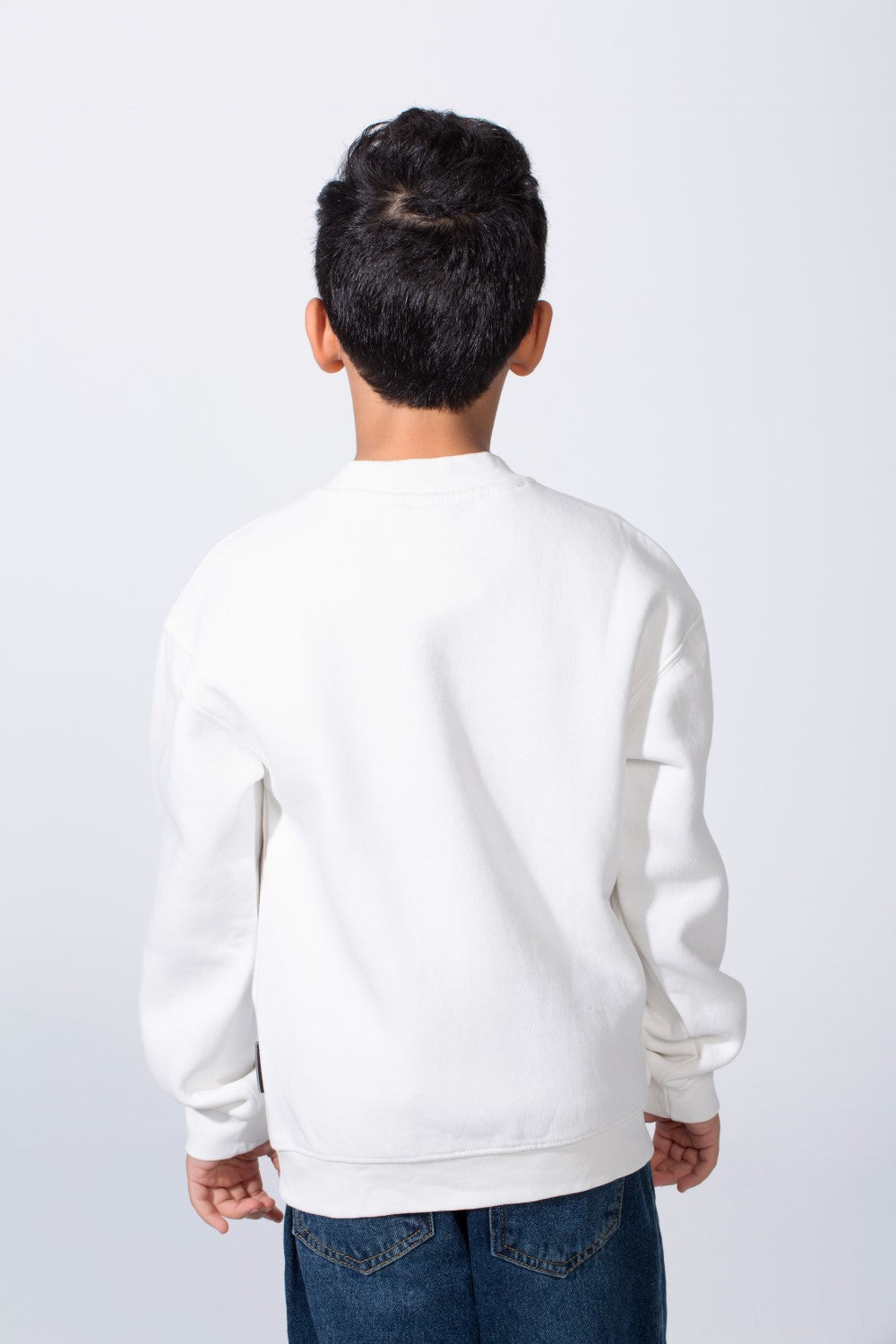 Boy's High Neck Slim Fit Basic Long Sleeve Daily Wear Sweatshirt