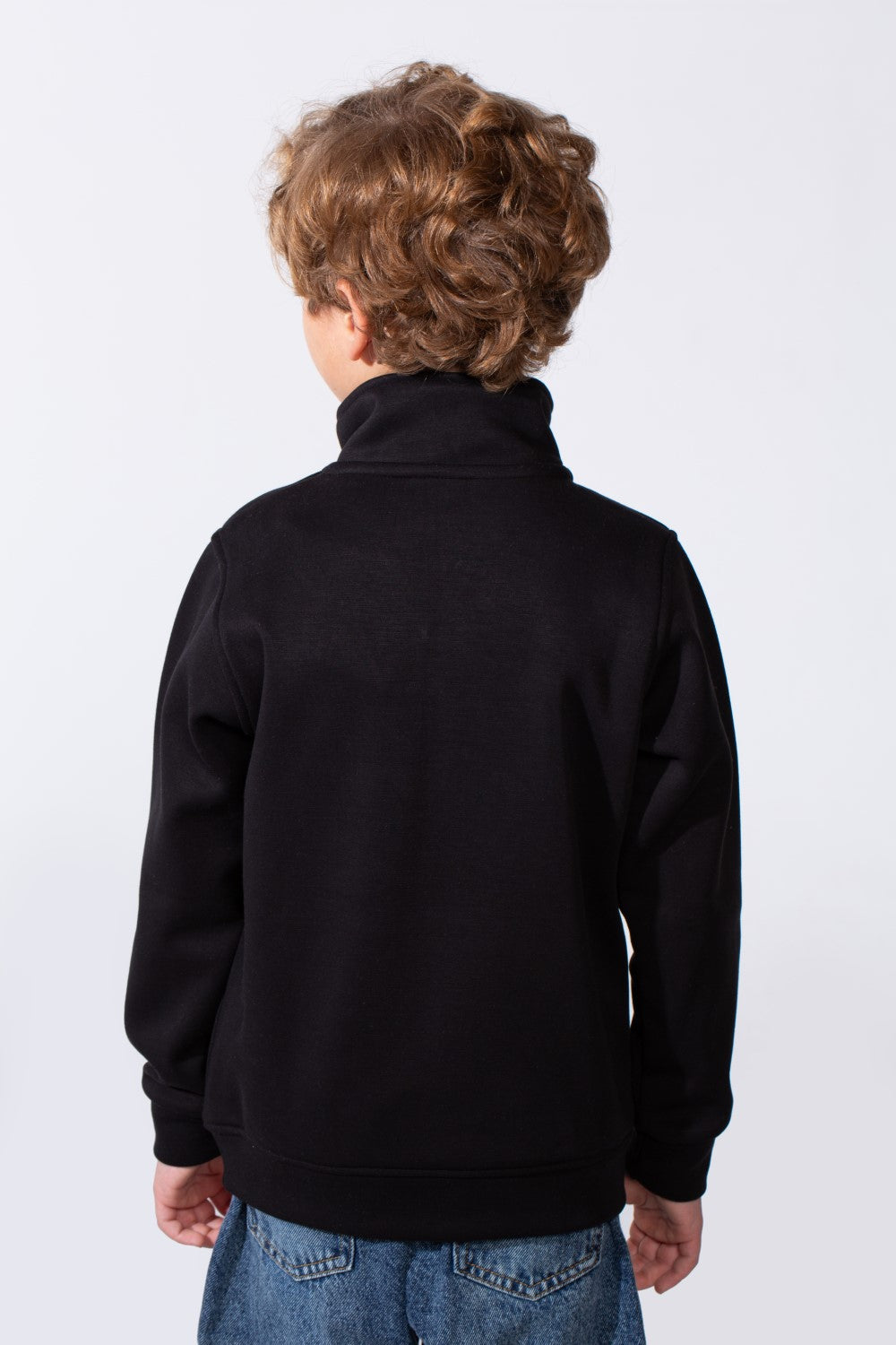 Boy's Half Zip Slim Fit Sweatshirt With Front Kangaroo Pocket