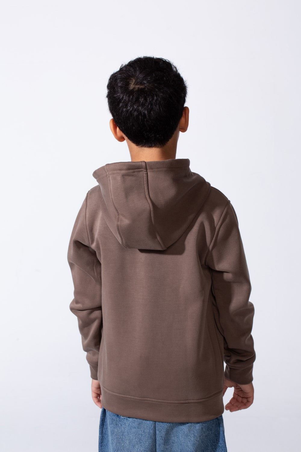 Boy’s Double Zipper Plain Slim Fit Daily Wear Hooded Sweatshirt