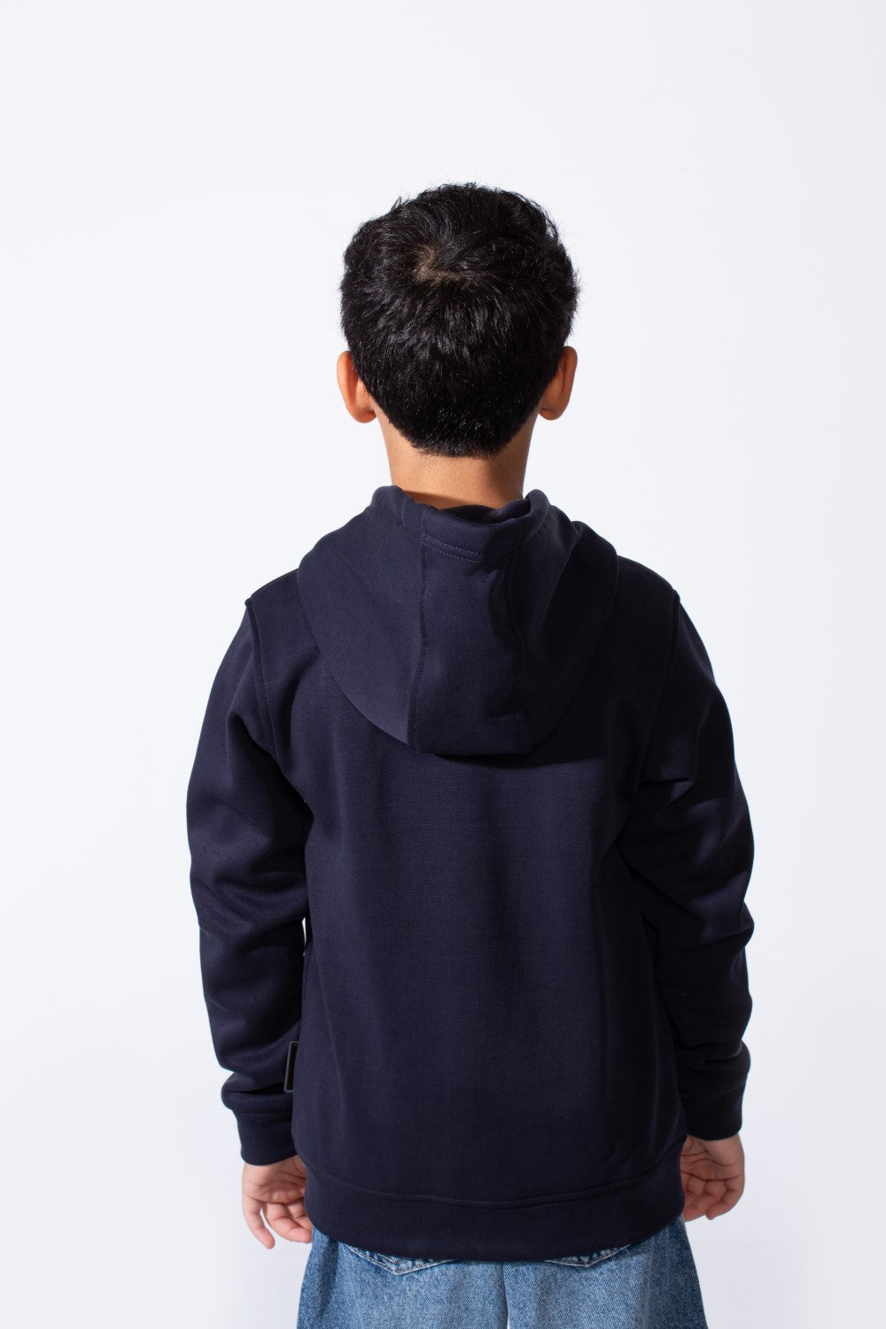 Boy’s Double Zipper Plain Slim Fit Daily Wear Hooded Sweatshirt
