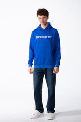 Men's Puff-Print Graphic Cross Over Hood Kangaroo Pocket Comfort With Clear Artistic Statement Slim Fit Sweatshirt