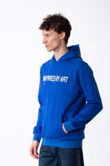 Men's Puff-Print Graphic Cross Over Hood Kangaroo Pocket Comfort With Clear Artistic Statement Slim Fit Sweatshirt