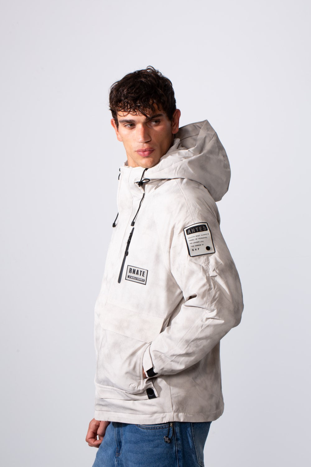 Men's Textured Fabric Waterproof Tomato Hooded Jacket