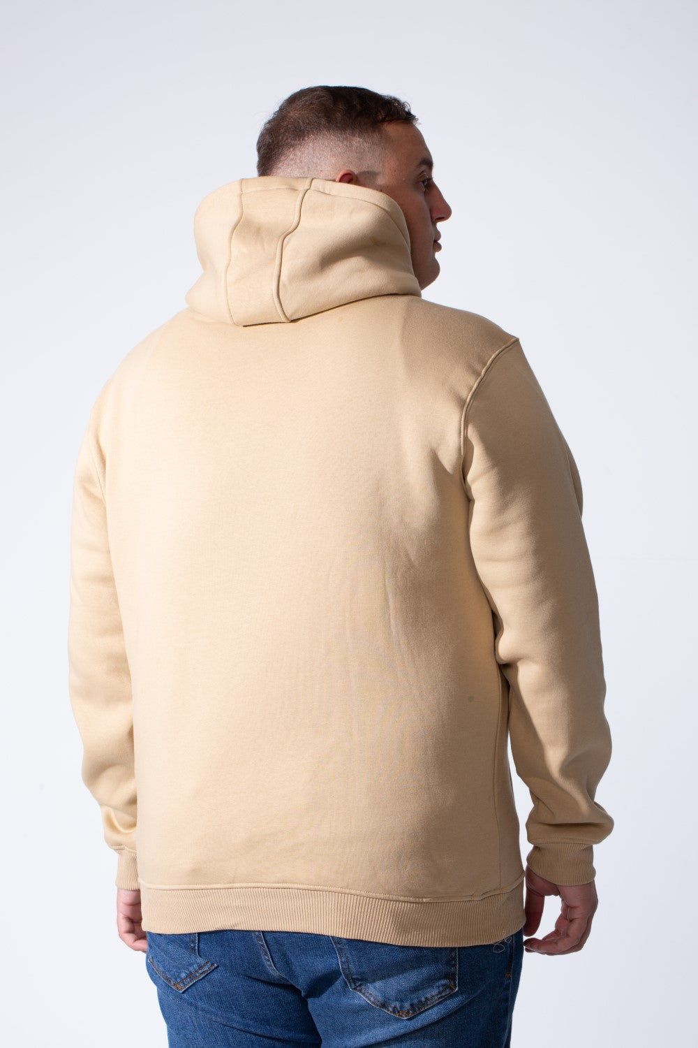 Men's Long Sleeve With Chest Text Print Front Kangaroo Pocket Comfy For Everyday Wear Hooded Big Size Sweatshirt