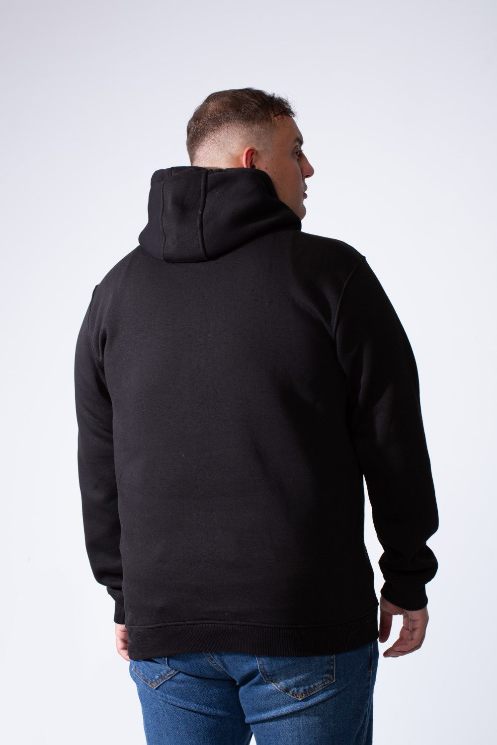 Men's Long Sleeve With Chest Text Print Front Kangaroo Pocket Comfy For Everyday Wear Hooded Big Size Sweatshirt