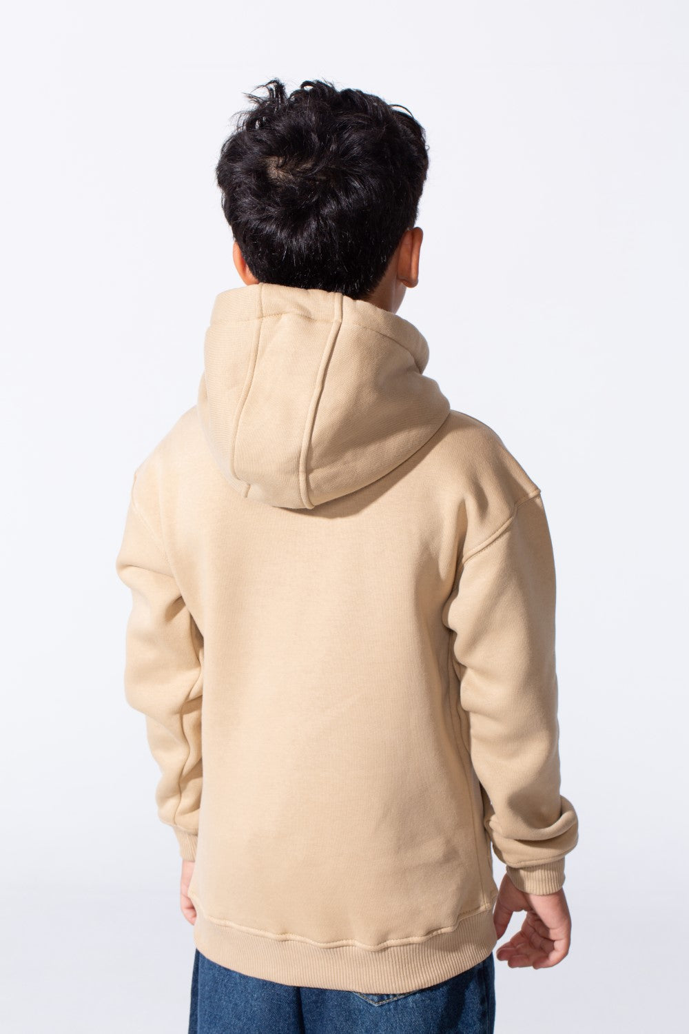 Boy's Embossed Hooded Tomato Store Sweatshirt Kangaroo Pocket Oversized Melton Fabric