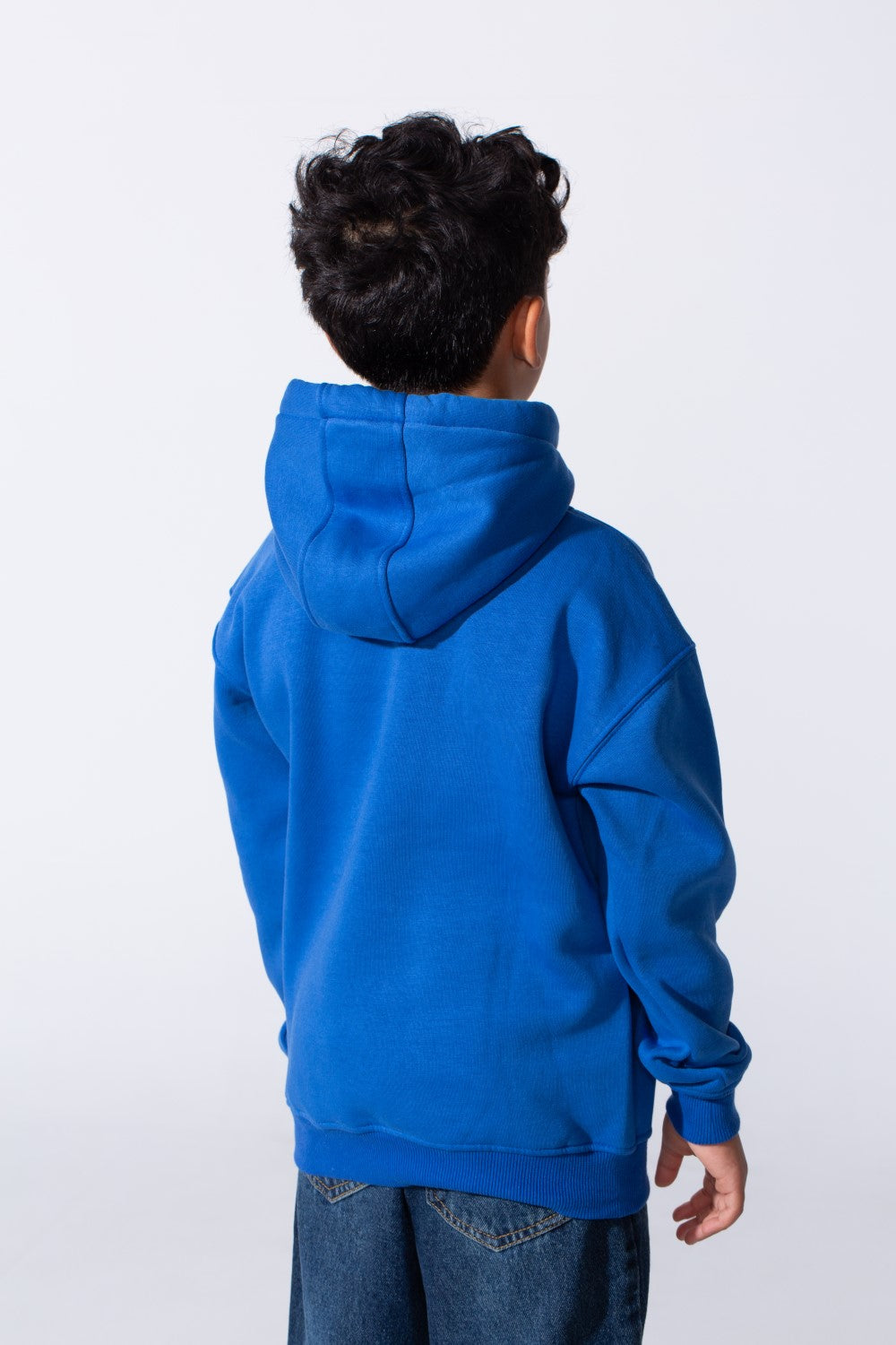 Boy's Embossed Hooded Tomato Store Sweatshirt Kangaroo Pocket Oversized Melton Fabric