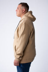 Men's Kangaroo Pockets Long Sleeve Small Front Text Print Basic Daily Wear Hooded Big Size Sweatshirt