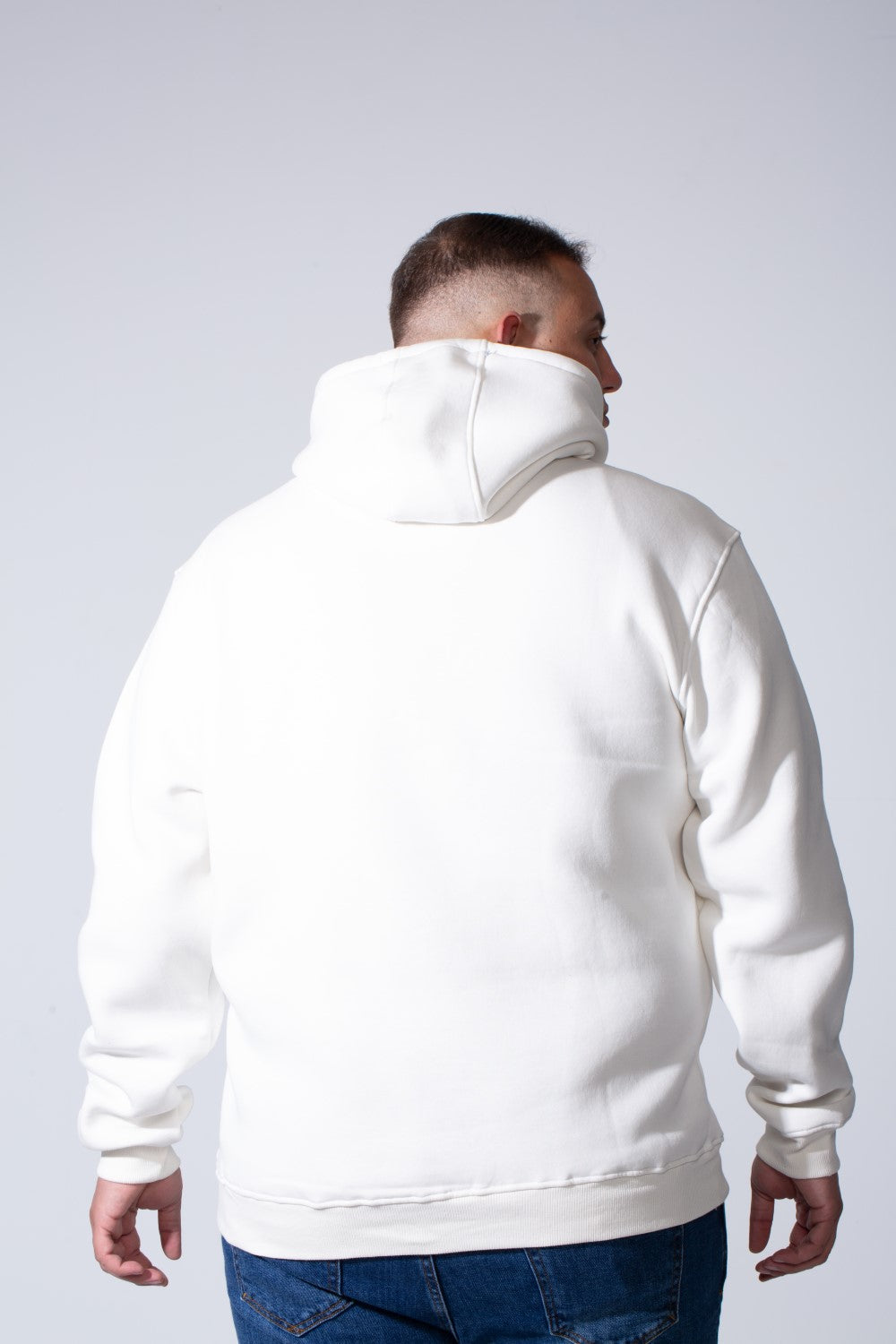 Men's Kangaroo Pockets Long Sleeve Small Front Text Print Basic Daily Wear Hooded Big Size Sweatshirt