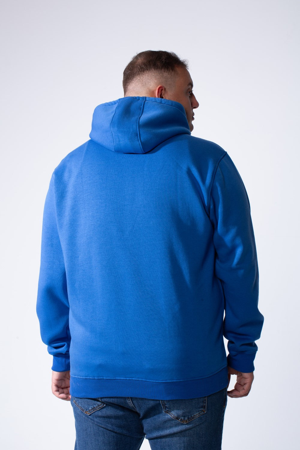 Men's Kangaroo Pockets Long Sleeve Small Front Text Print Basic Daily Wear Hooded Big Size Sweatshirt