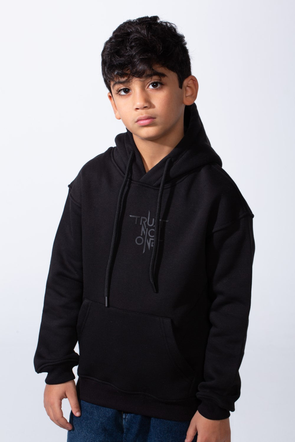 Boy’s Oversize Melton Casual Kangaroo Pocket Hooded Sweatshirt