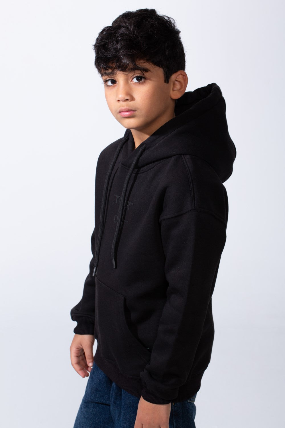 Boy’s Oversize Melton Casual Kangaroo Pocket Hooded Sweatshirt