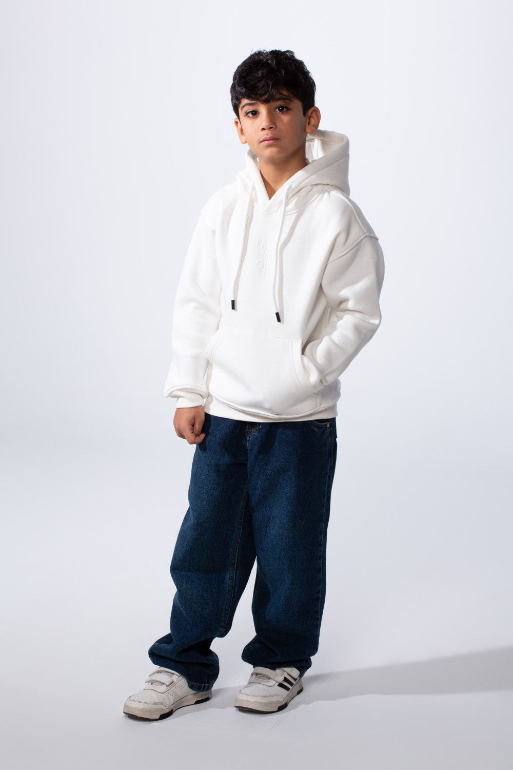 Boy’s Oversize Melton Casual Kangaroo Pocket Hooded Sweatshirt