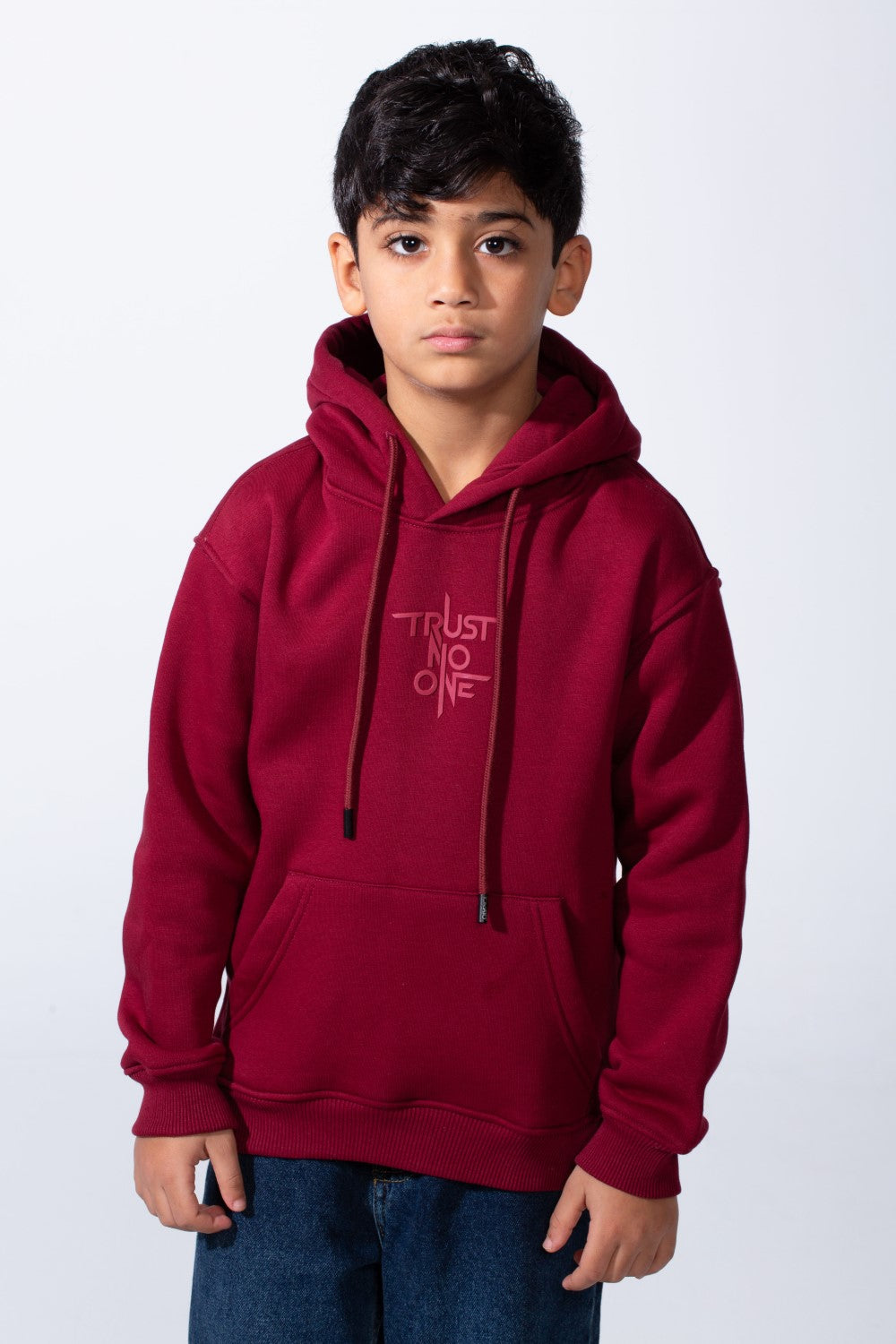 Boy’s Oversize Melton Casual Kangaroo Pocket Hooded Sweatshirt