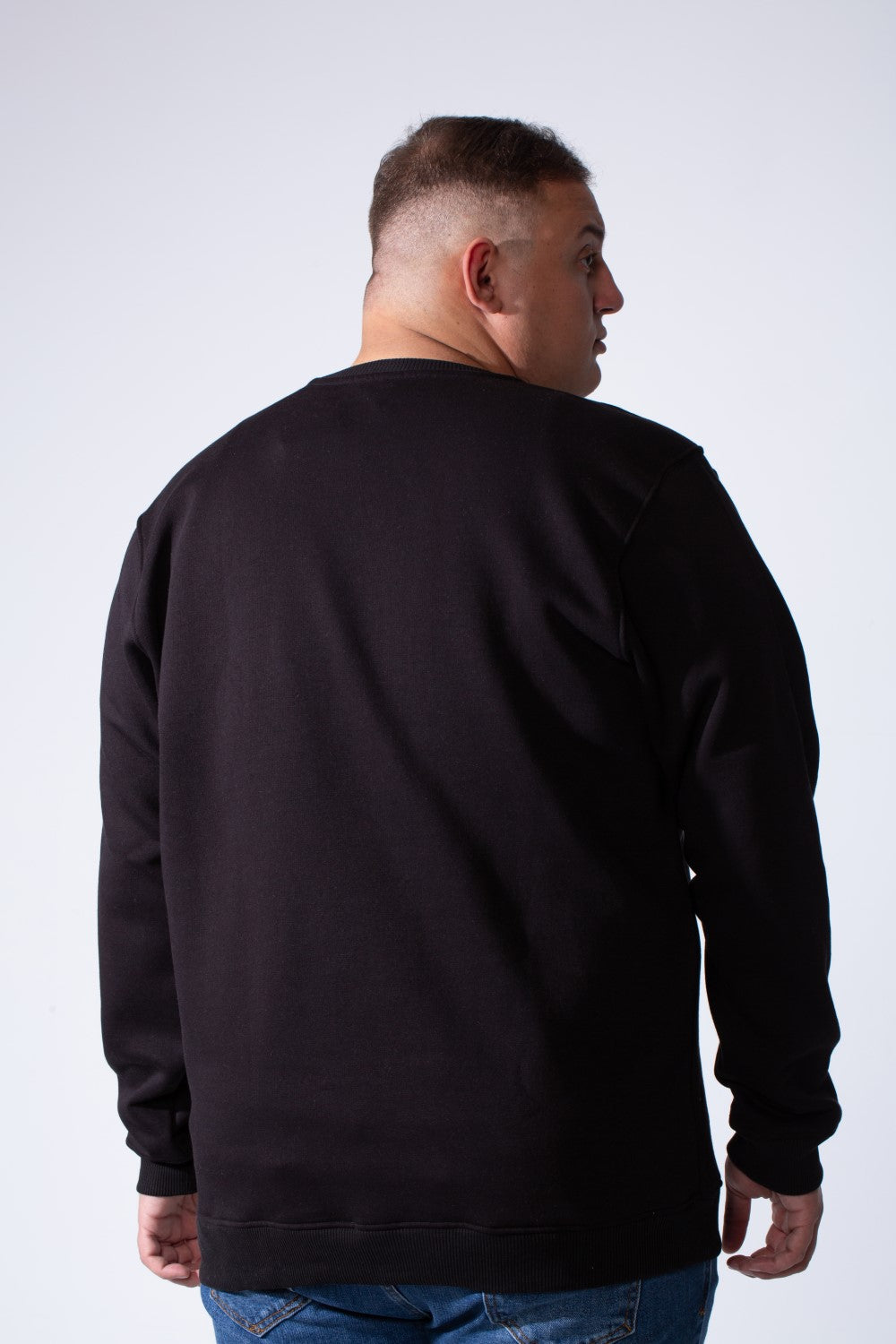 Men's Long Sleeve Round Neckline Versatile Melton Basic For Everyday Wear Big Size Sweatshirt