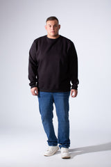 Men's Long Sleeve Round Neckline Versatile Melton Basic For Everyday Wear Big Size Sweatshirt