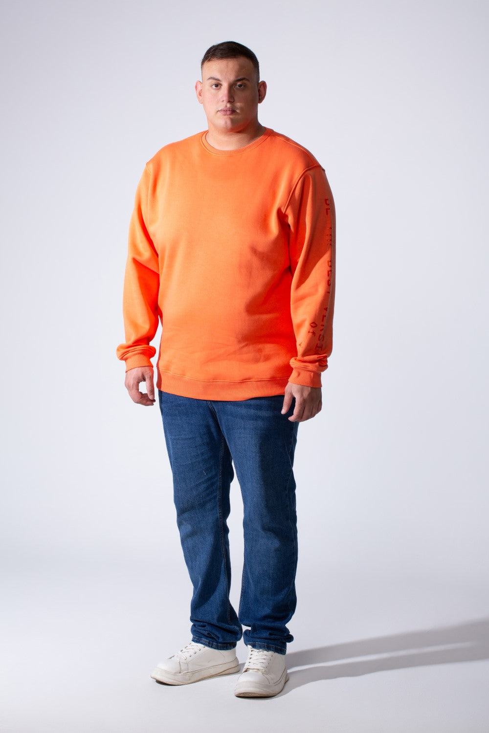 Men's Long Sleeve Round Neckline Versatile Melton Basic For Everyday Wear Big Size Sweatshirt