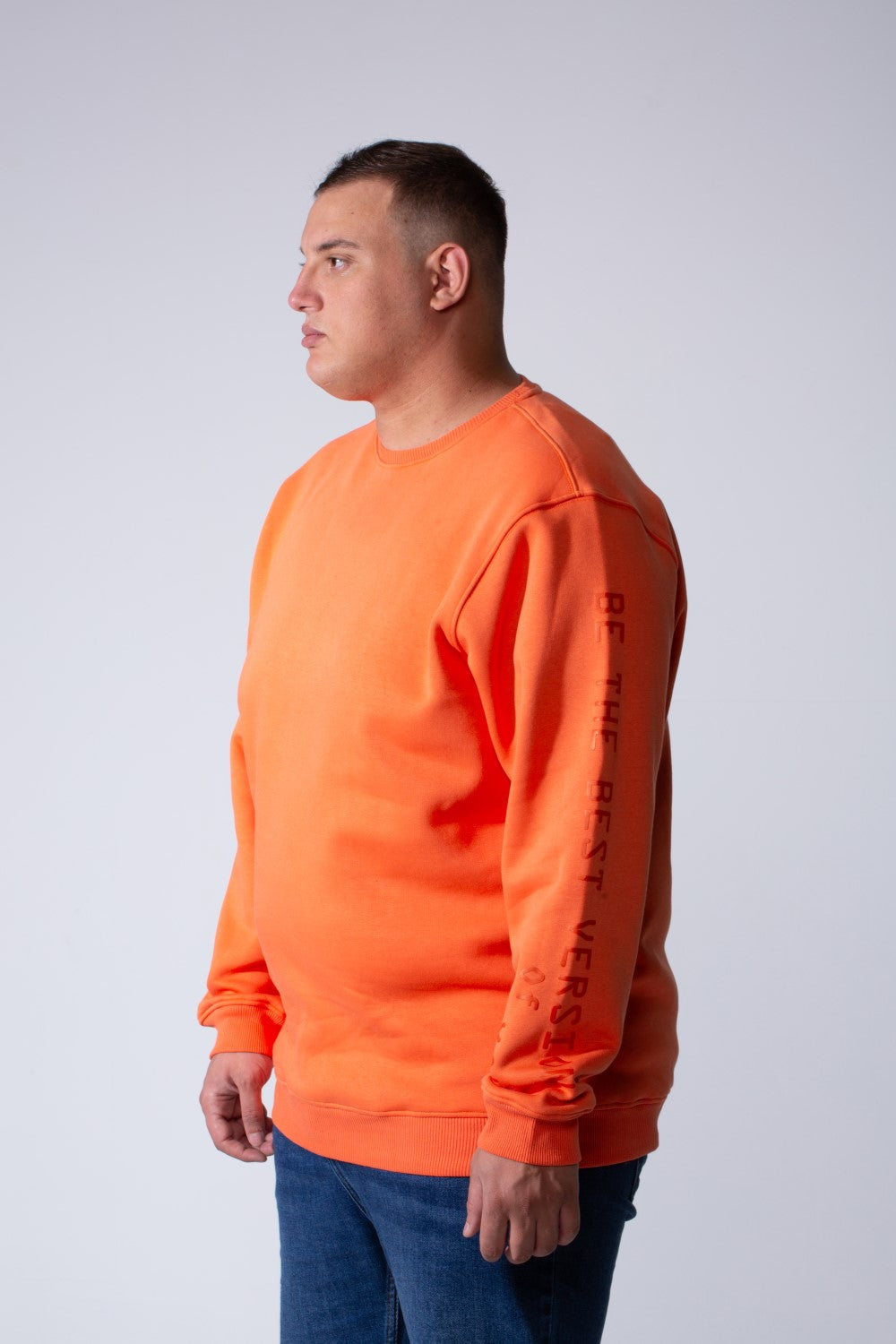 Men's Long Sleeve Round Neckline Versatile Melton Basic For Everyday Wear Big Size Sweatshirt