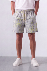 Men’s Tomato Store Acid Haze Shorts Cloud Wash Print Rope Drawcord Oversized Waterproof Side Pockets Back Eyelet Pocket Shape