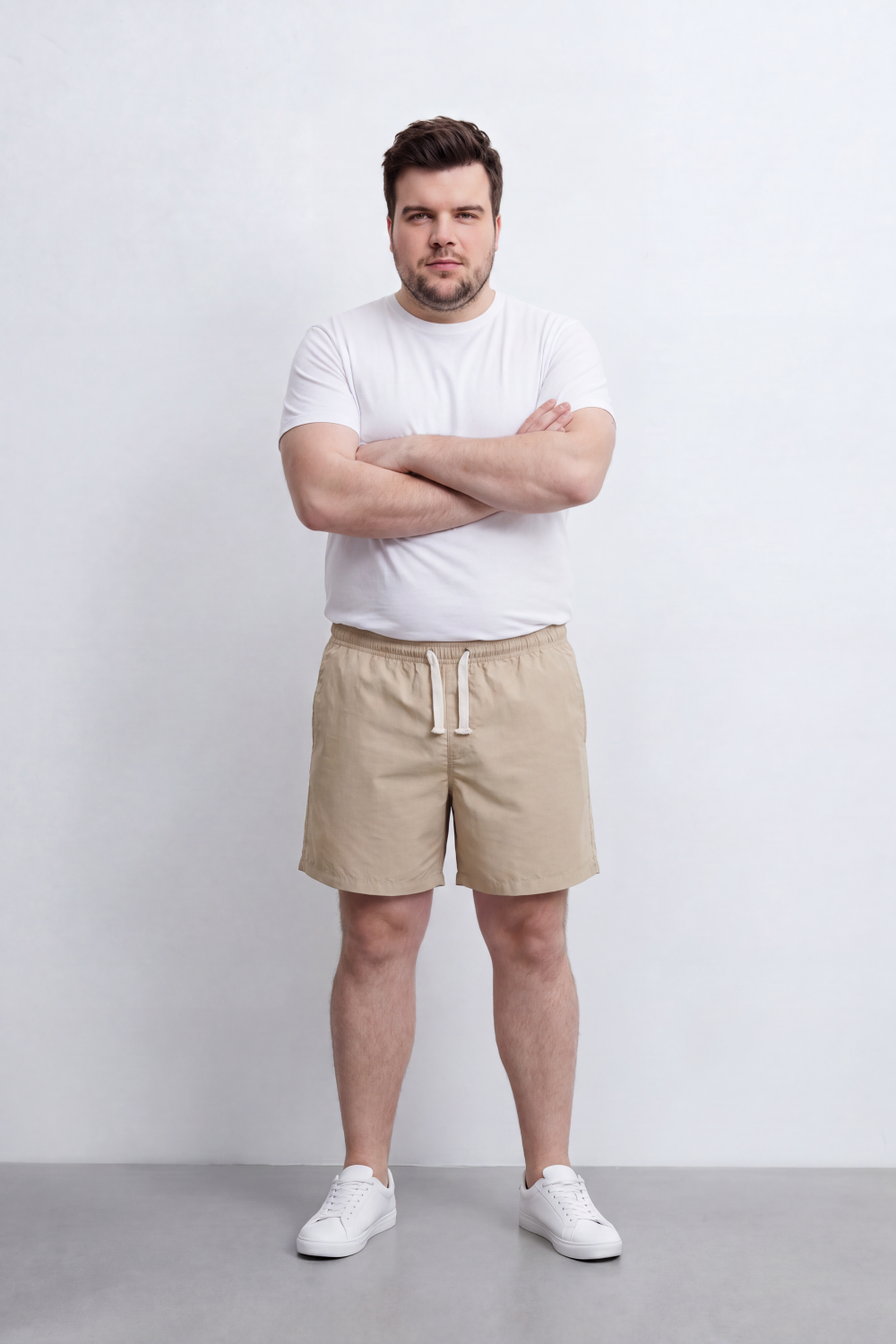 Men’s Tomato Store Waterproof Pull On Shorts Crinkle Surface Elastic Waist Rope Drawcord Side Pockets Back Eyelet Pocket Big Size
