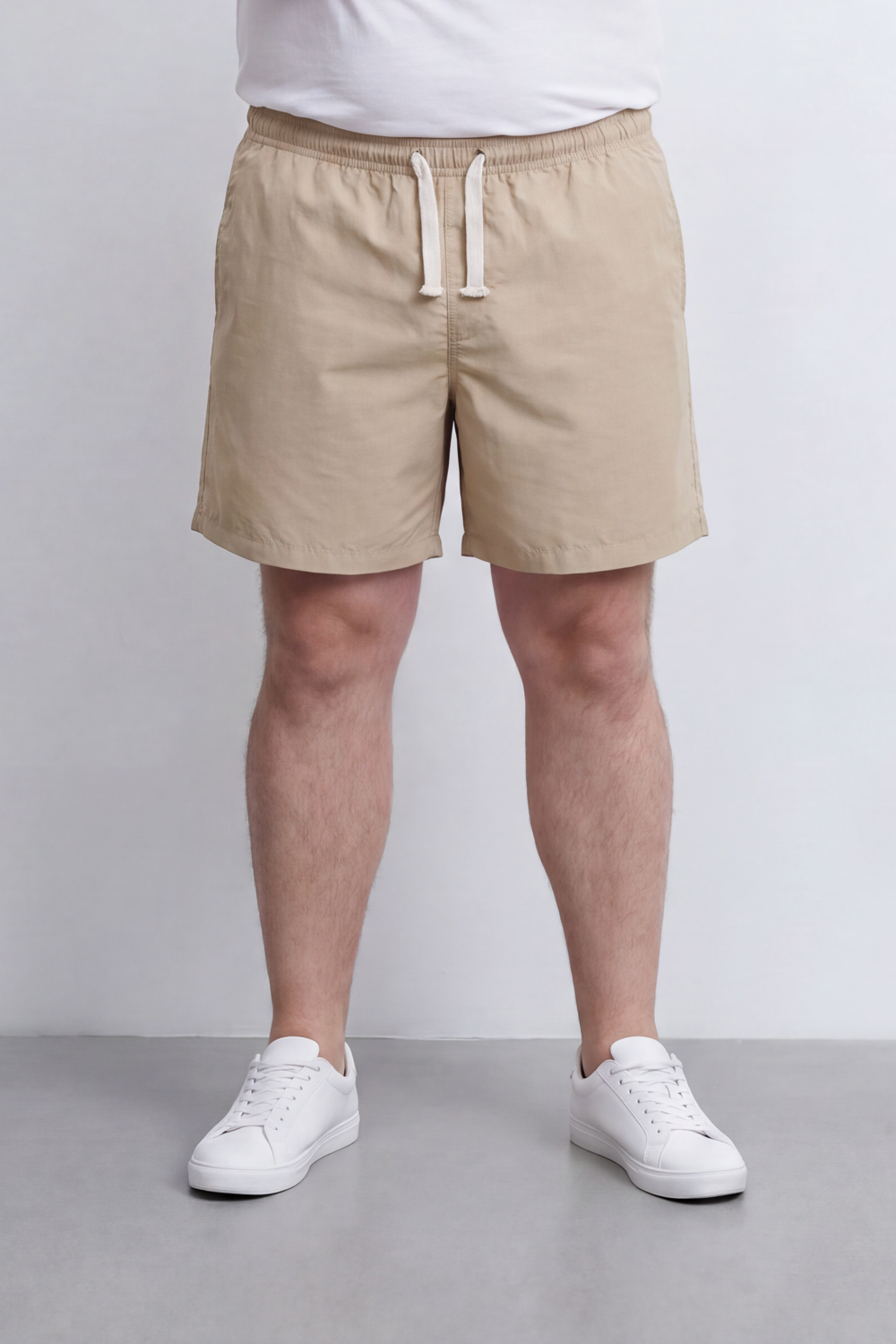 Men’s Tomato Store Waterproof Pull On Shorts Crinkle Surface Elastic Waist Rope Drawcord Side Pockets Back Eyelet Pocket Big Size