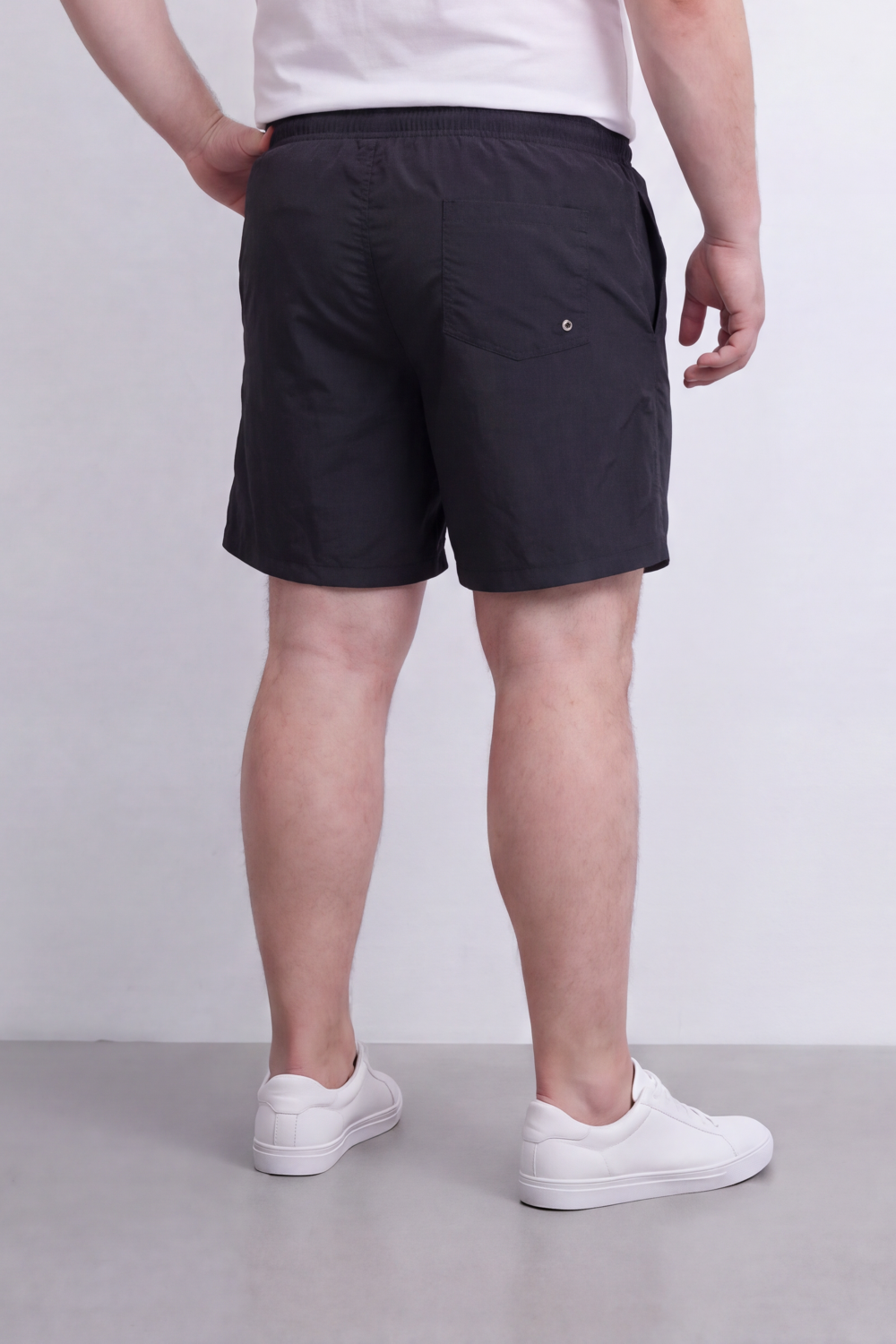 Men’s Tomato Store Waterproof Pull On Shorts Crinkle Surface Elastic Waist Rope Drawcord Side Pockets Back Eyelet Pocket Big Size