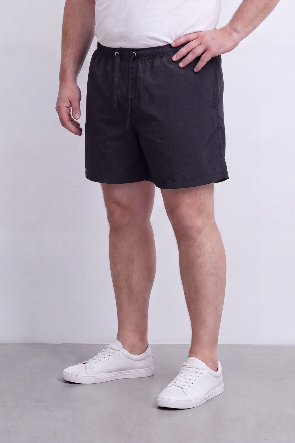 Men’s Tomato Store Waterproof Pull On Shorts Crinkle Surface Elastic Waist Rope Drawcord Side Pockets Back Eyelet Pocket Big Size