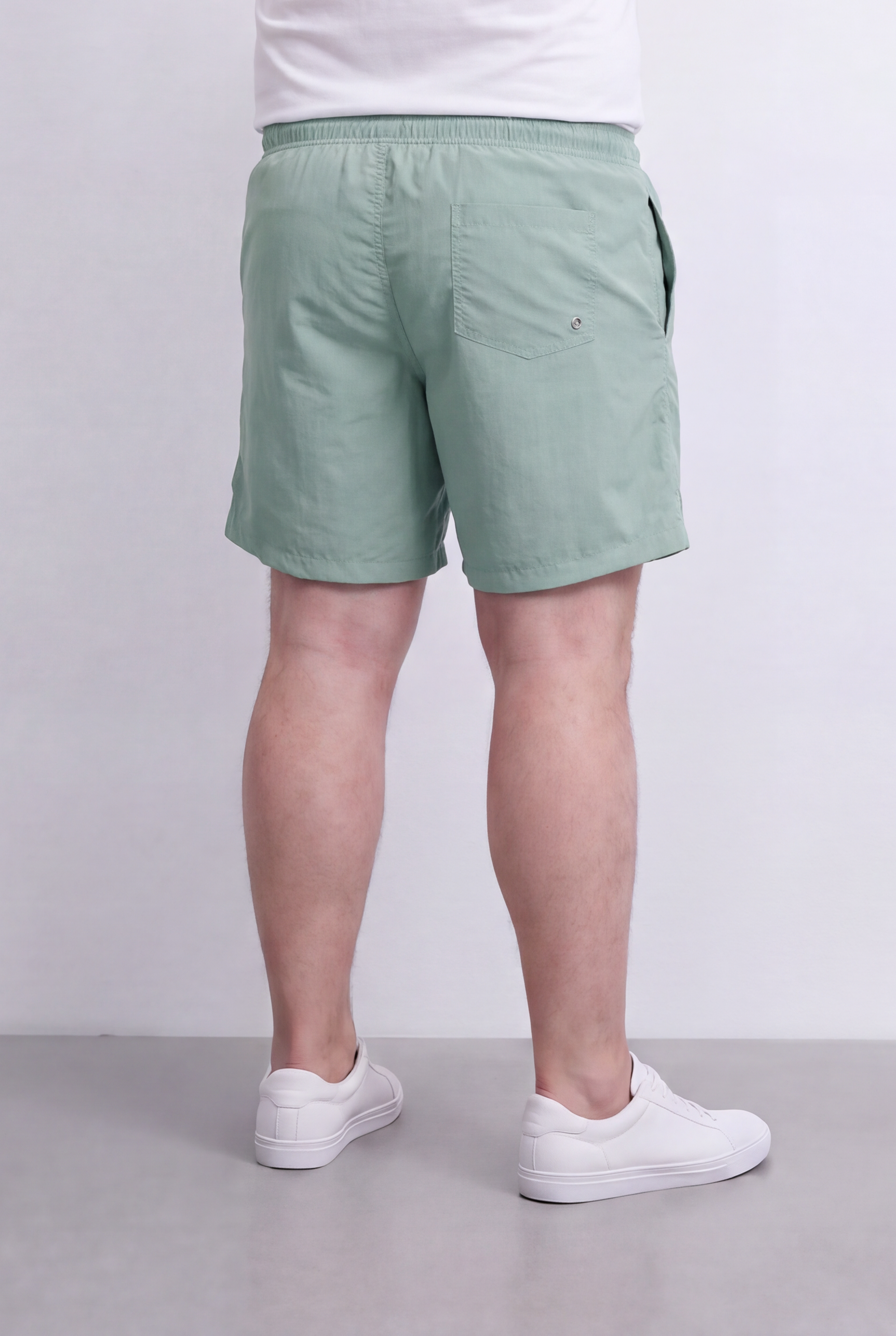 Men’s Tomato Store Waterproof Pull On Shorts Crinkle Surface Elastic Waist Rope Drawcord Side Pockets Back Eyelet Pocket Big Size