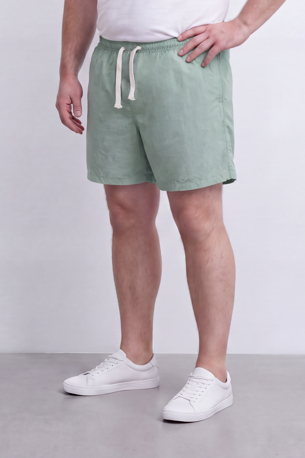 Men’s Tomato Store Waterproof Pull On Shorts Crinkle Surface Elastic Waist Rope Drawcord Side Pockets Back Eyelet Pocket Big Size