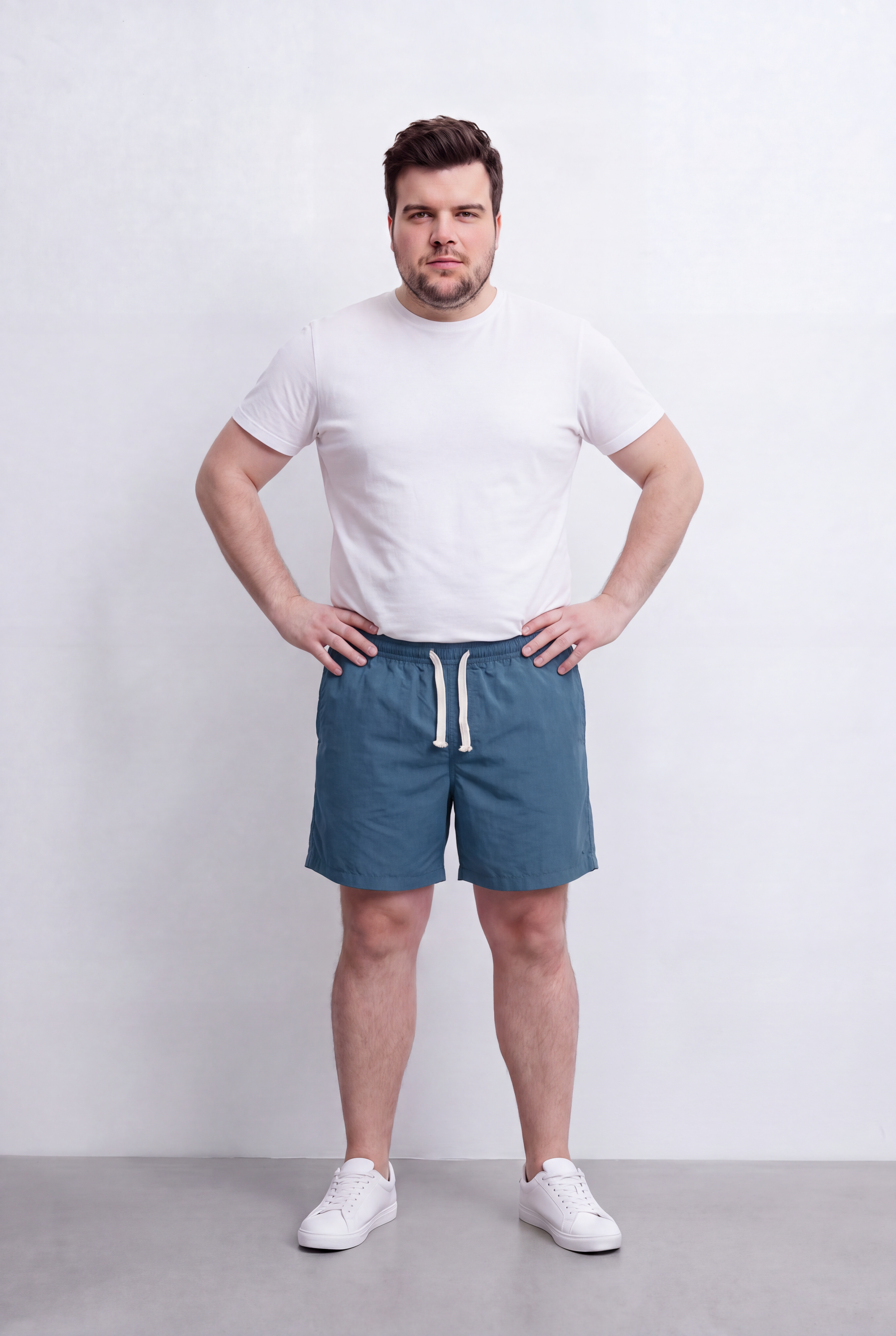 Men’s Tomato Store Waterproof Pull On Shorts Crinkle Surface Elastic Waist Rope Drawcord Side Pockets Back Eyelet Pocket Big Size