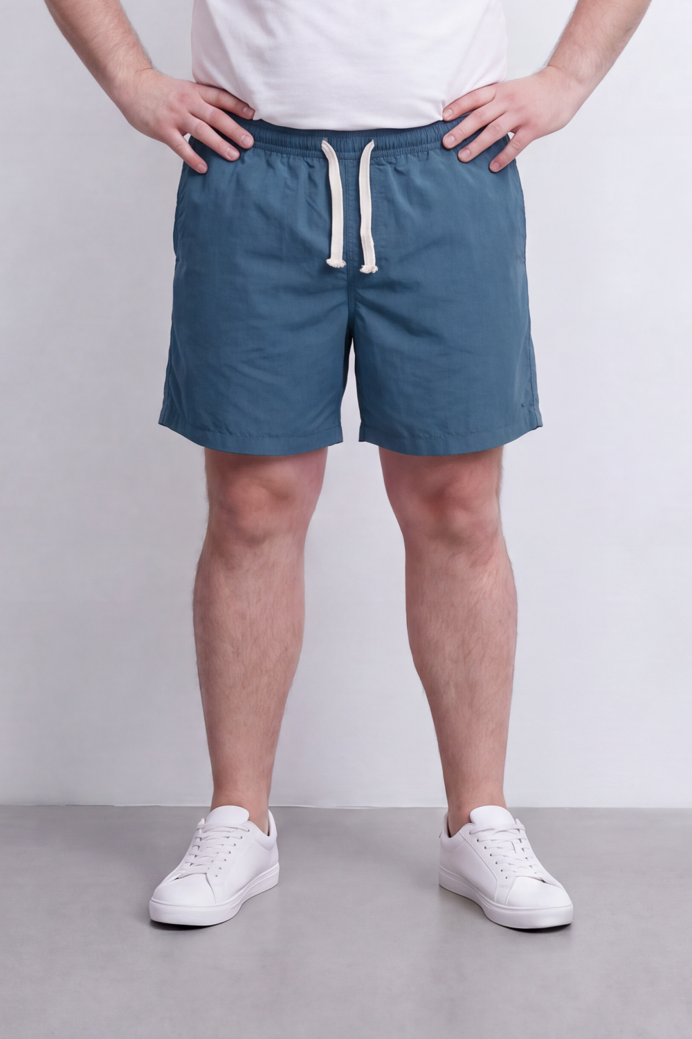 Men’s Tomato Store Waterproof Pull On Shorts Crinkle Surface Elastic Waist Rope Drawcord Side Pockets Back Eyelet Pocket Big Size