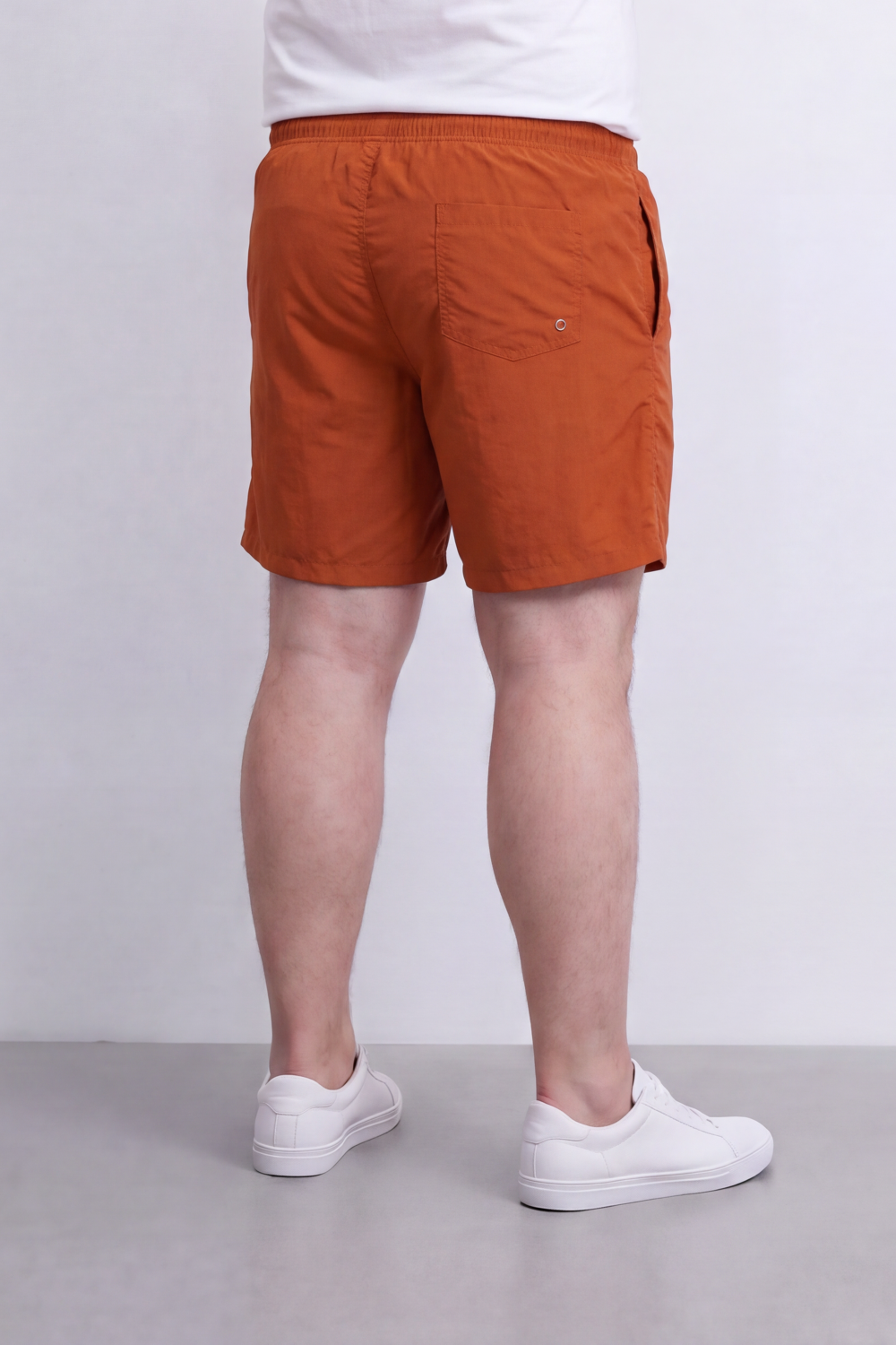 Men’s Tomato Store Waterproof Pull On Shorts Crinkle Surface Elastic Waist Rope Drawcord Side Pockets Back Eyelet Pocket Big Size