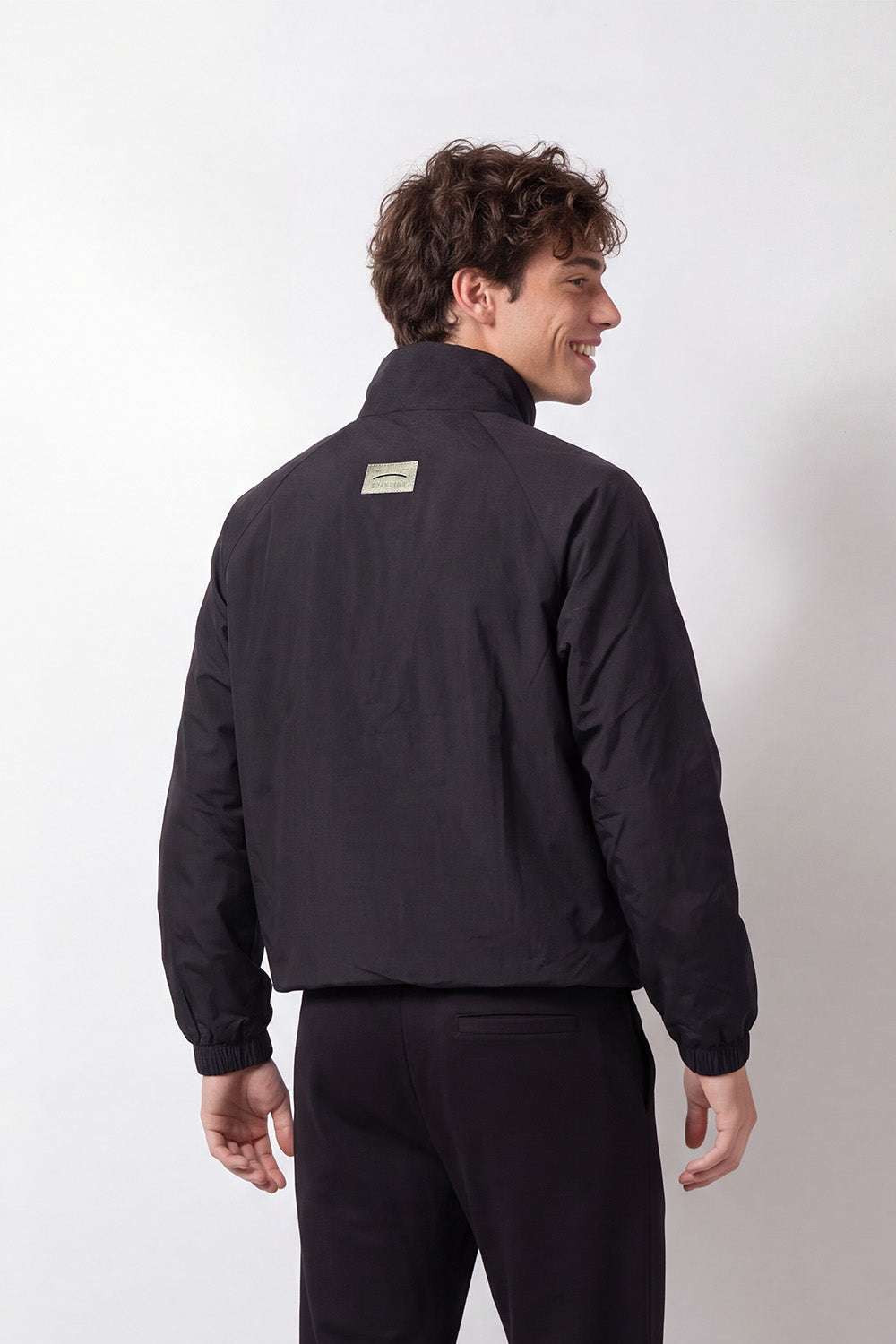 Men's Tomato Store Jacket Stand Collar Full-Zip Front Chest Embroidery Waterproof Slim Fit