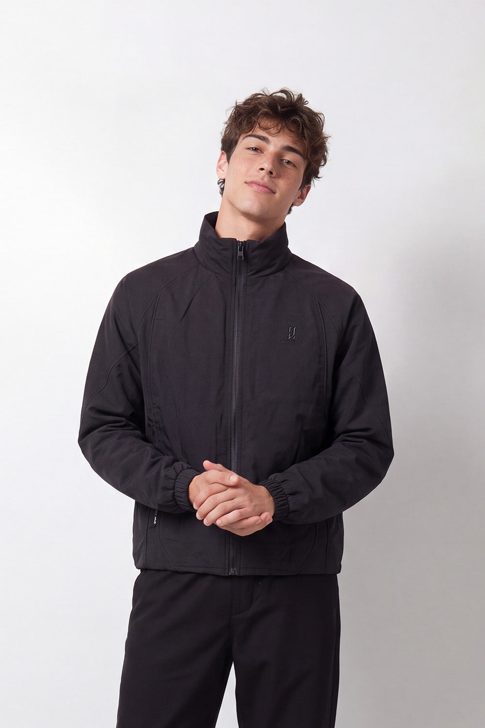Men's Tomato Store Jacket Stand Collar Full-Zip Front Chest Embroidery Waterproof Slim Fit