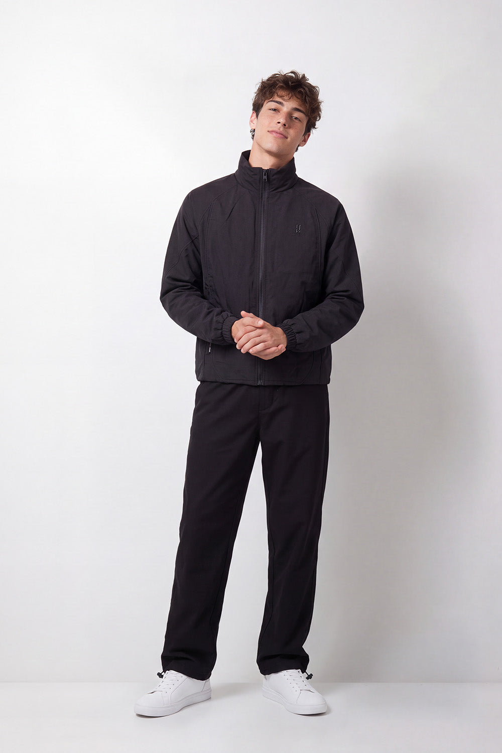 Men's Tomato Store Jacket Stand Collar Full-Zip Front Chest Embroidery Waterproof Slim Fit