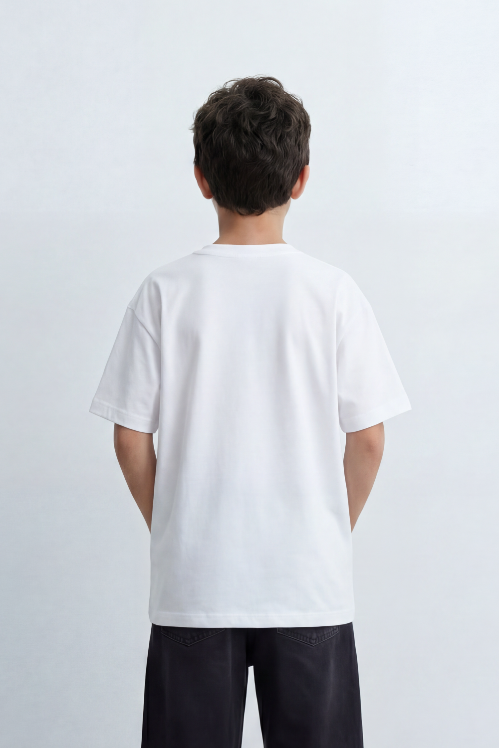 Boy's Tomato Store Summit Mark Oversized T-Shirt Plain Dyed Surface Center Mountain Logo Print