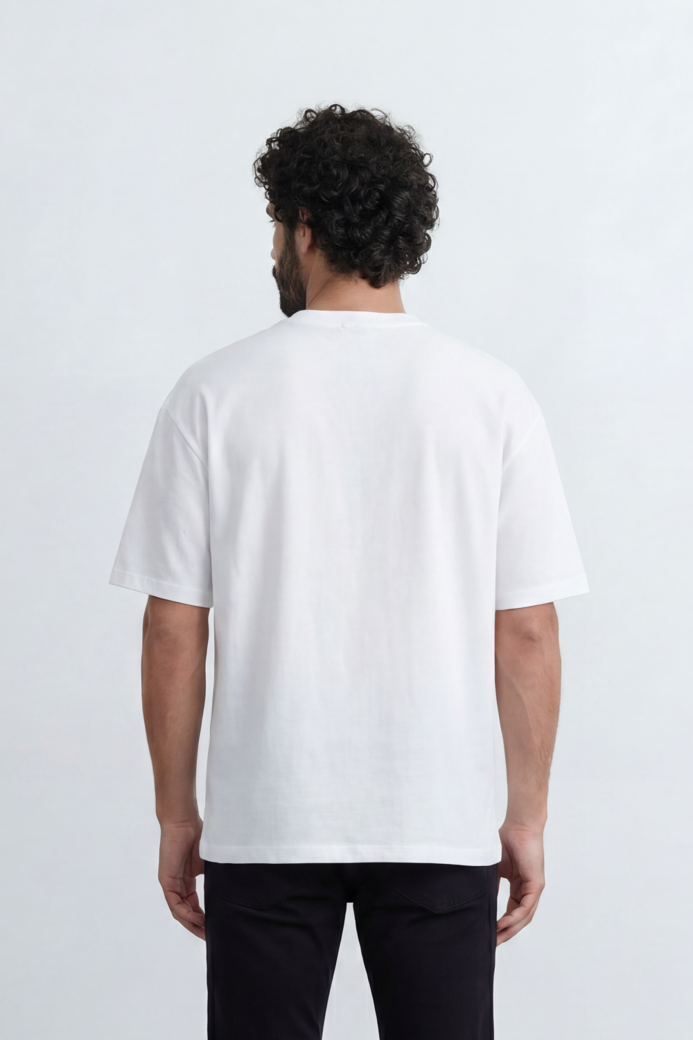 Men’s Tomato Store Summit Logo Oversize T-Shirt Made From Jersey Fabric With Clean Solid Surface Center Chest Mountain Artwork Print