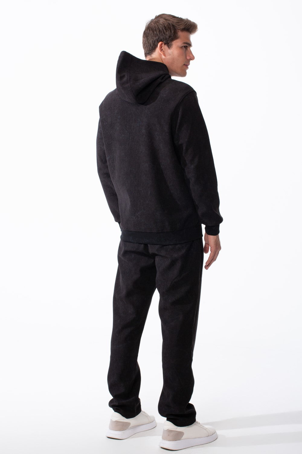 Men's Two-Piece Kangaroo Pockets With Unique All-over Marble Pattern Long Sleeves Cozy Comfy Melton Outfit Set