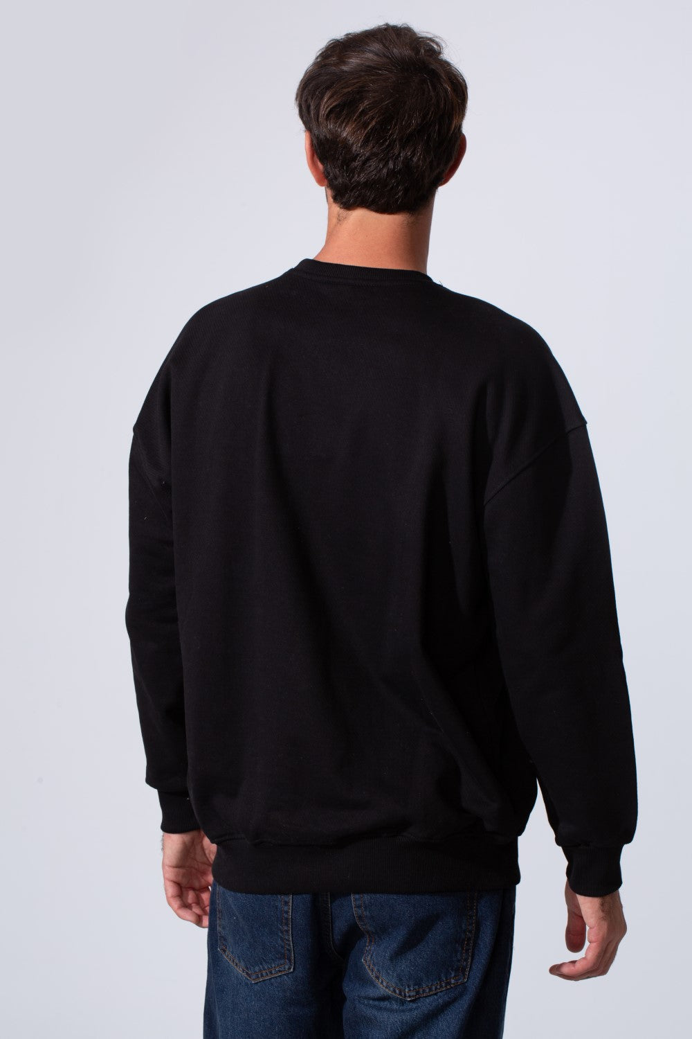 Men's Tomato Store Long Sleeve Crew Neck With Front Print Regular Fit Melton Sweatshirt