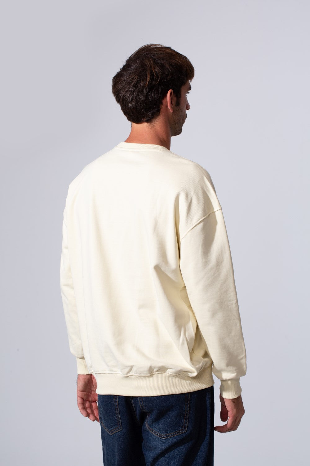 Men's Tomato Store Long Sleeve Crew Neck With Front Print Regular Fit Melton Sweatshirt