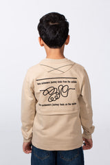 Boy's Slim Fit Crew Neck Melton Printed Sweatshirt