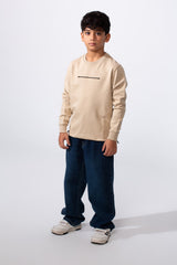 Boy's Slim Fit Crew Neck Melton Printed Sweatshirt