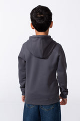 Boy's Basic Plain Slim Fit Hooded Sweatshirt