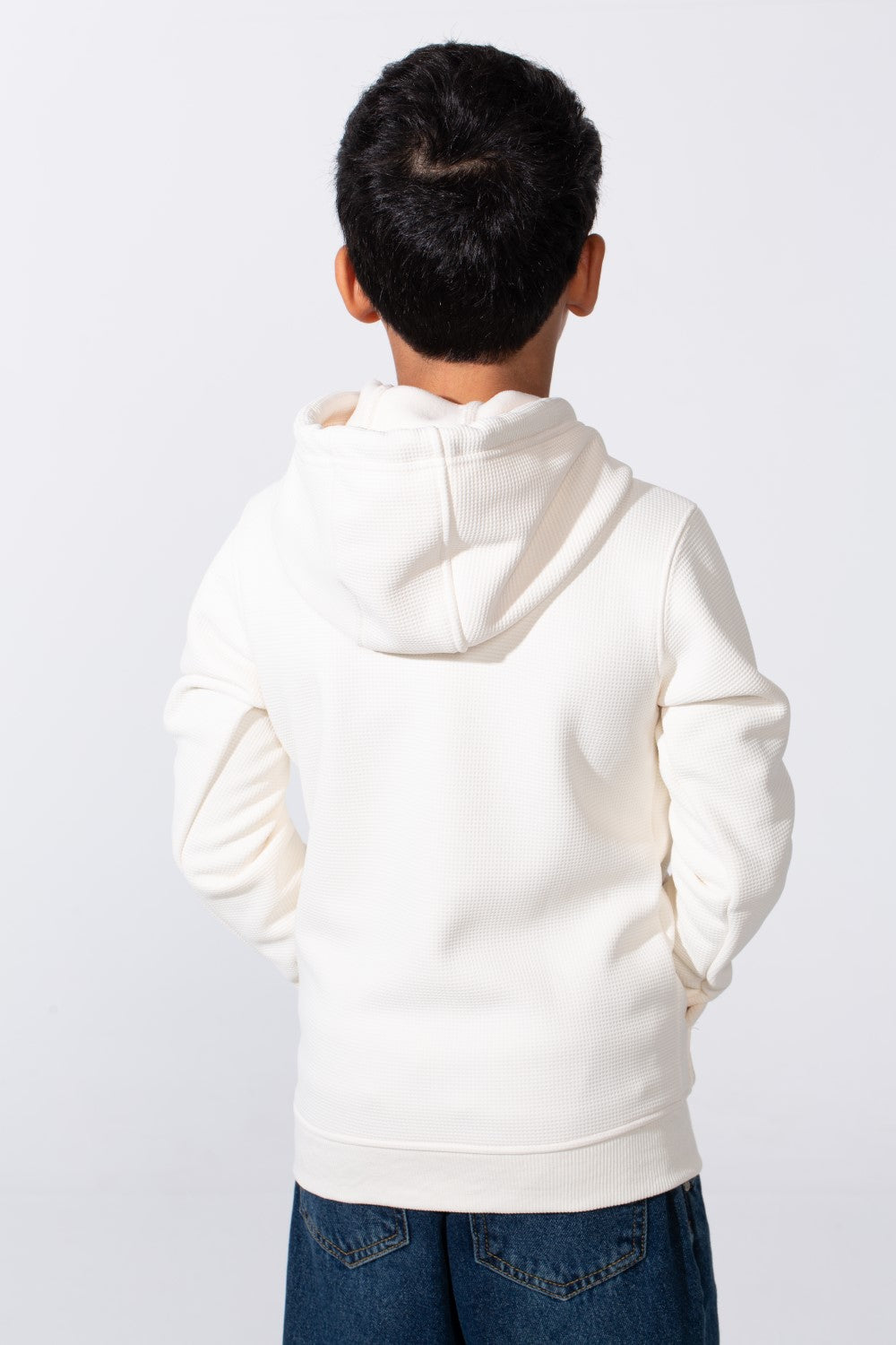 Boy's Basic Plain Slim Fit Hooded Sweatshirt