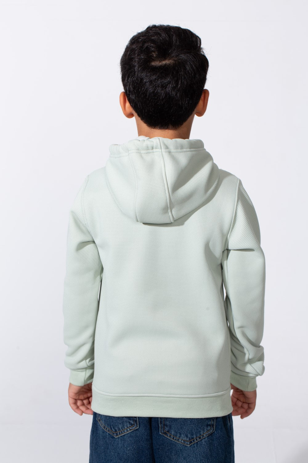 Boy's Basic Plain Slim Fit Hooded Sweatshirt