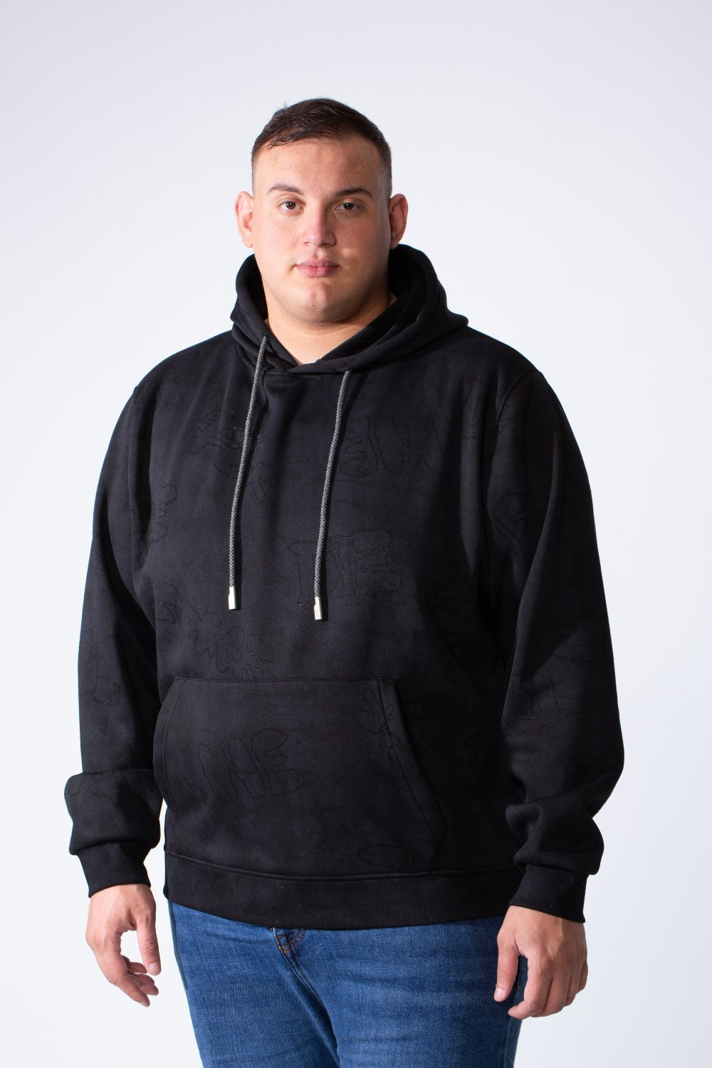 Men's Long Sleeve Kangaroo Pocket With Graphic Pattern Casual Comfy Hooded Big Size Sweatshirt