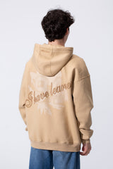 Men's Tomato Store Bold Raised Script Embroidery Double-Layer Hood Melton Oversize Sweatshirt