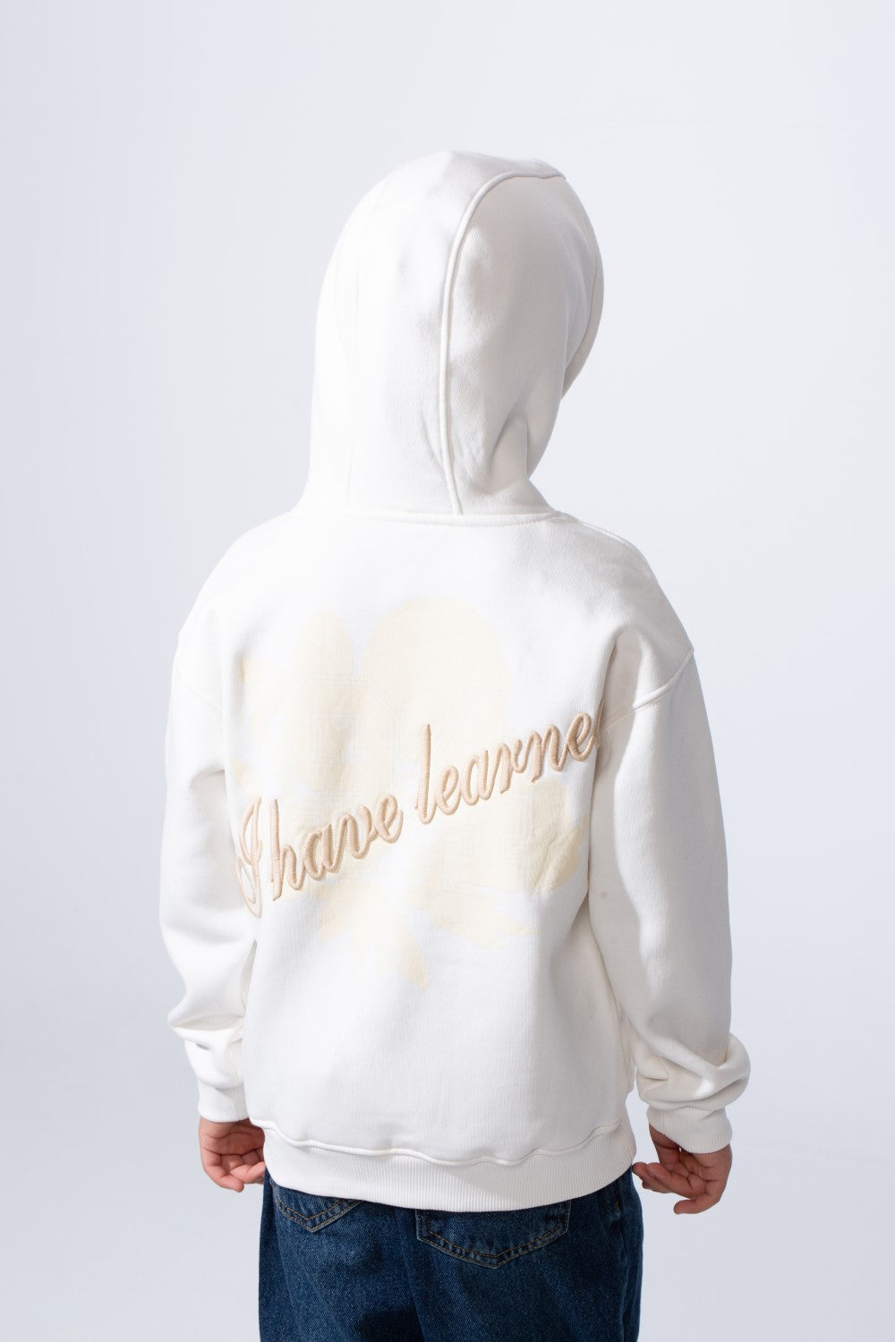 Boy's Tomato Store Bold Raised Script Embroidery Double-Layer Hood Melton Oversize Sweatshirt